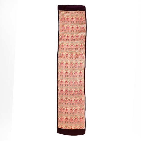 Vintage Liberty of London Ianthe Silk Art Nouveau Long Scarf in Burgundy - Picture 9 of 9